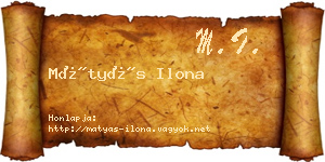 Mátyás Ilona névjegykártya