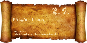 Mátyás Ilona névjegykártya